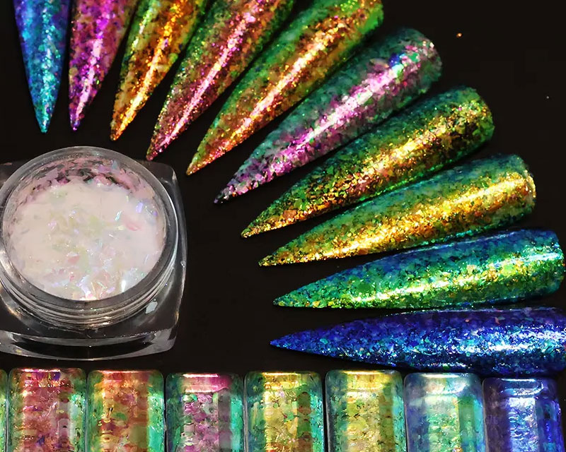 TCF04 Bulk Chunky Iridescent Glitter Pigment Chameleon Flakes